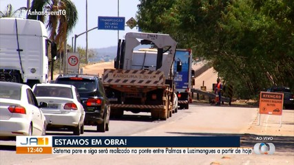 Trânsito na ponte entre Palmas e Luzimangues funcionará em sistema pare e siga