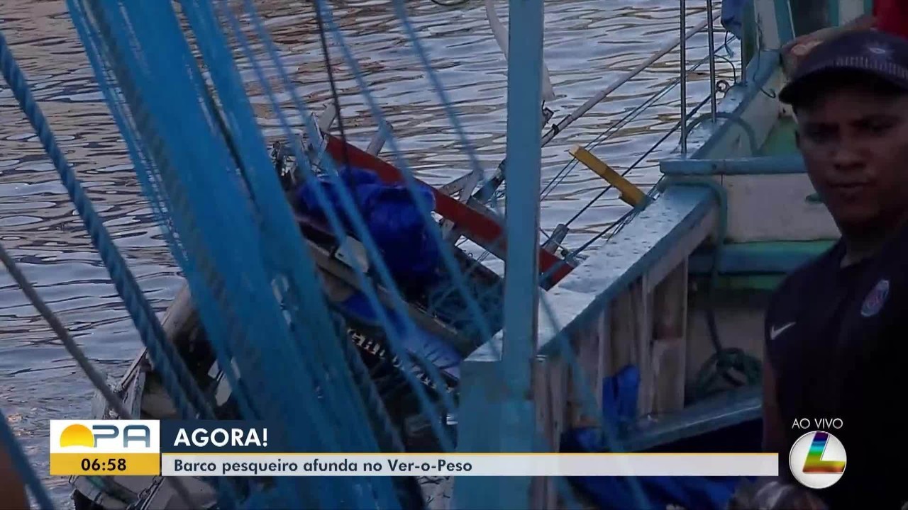 Barco pesqueiro afunda na área do Ver-o-Peso, em Belém; VÍDEO