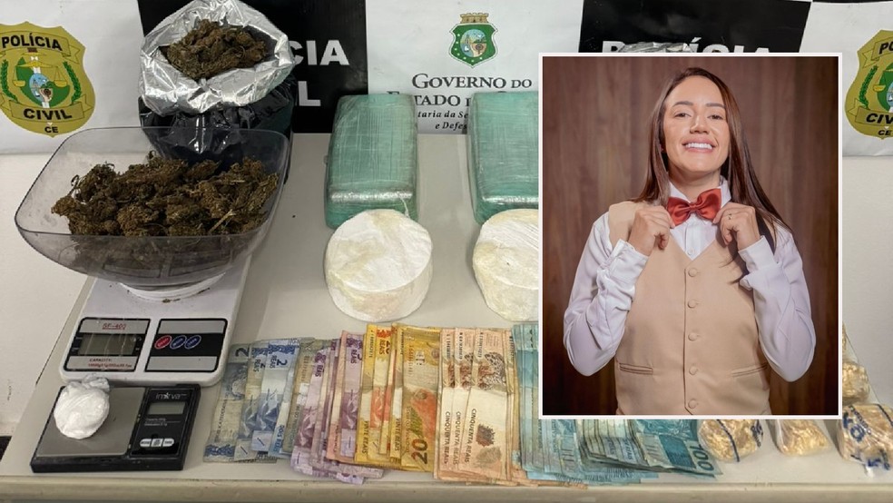 Maria Luana Alves Peixoto, de 28 anos, que é dona de uma loja de importados, e a irmã foram presas por tráfico de drogas em Juazeiro do Norte. — Foto: Reprodução