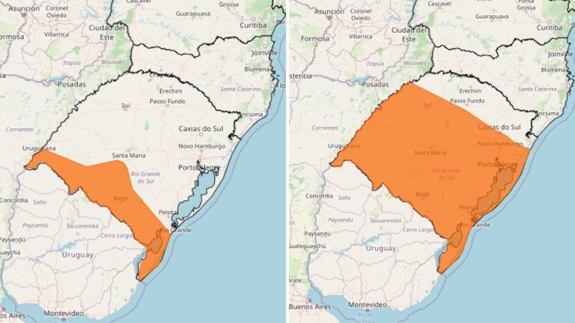 RS tem risco de temporais para quase todo o estado; veja alerta do Inmet 