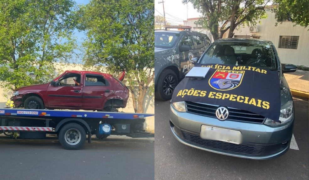Após capotar carro, casal é preso com mais de 15 kg de drogas em rodovia de Presidente Venceslau (SP) — Foto: 8° Baep/Divulgação