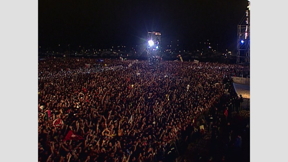 Show dos Rolling Stones em 2006 em Copacabana — Foto: Arquivo/TV Globo