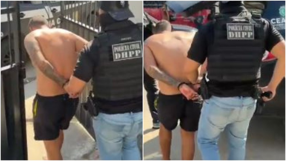 Victor Rodrigues Freire, de 27 anos, foi preso por suspeita de envolvimento na morte do casal de comerciantes Roseany Lima, de 48 anos, e Wallace Oliveira, de 46 anos, em Fortaleza. — Foto: Polícia Civil/ Divulgação