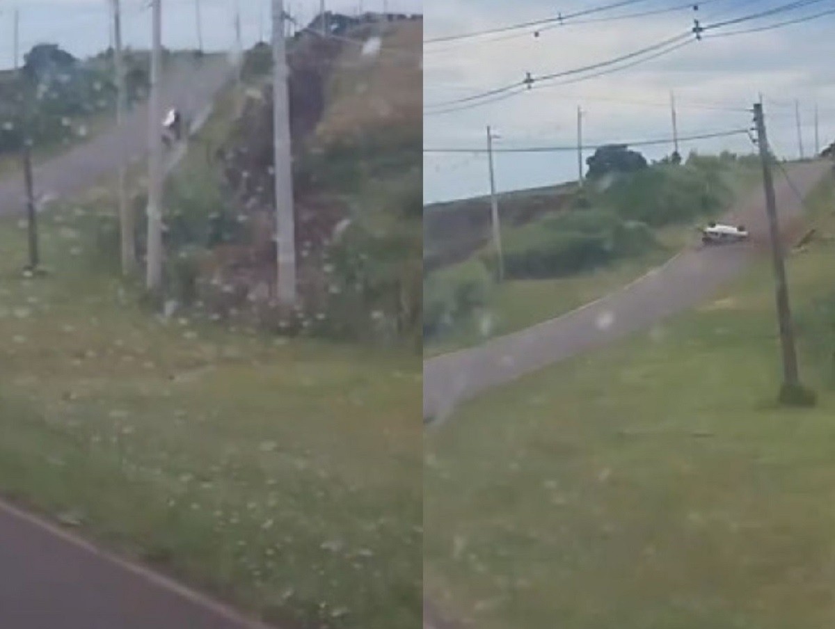 VÍDEO: motorista perde controle da direção e capota carro em rodovia de Botucatu