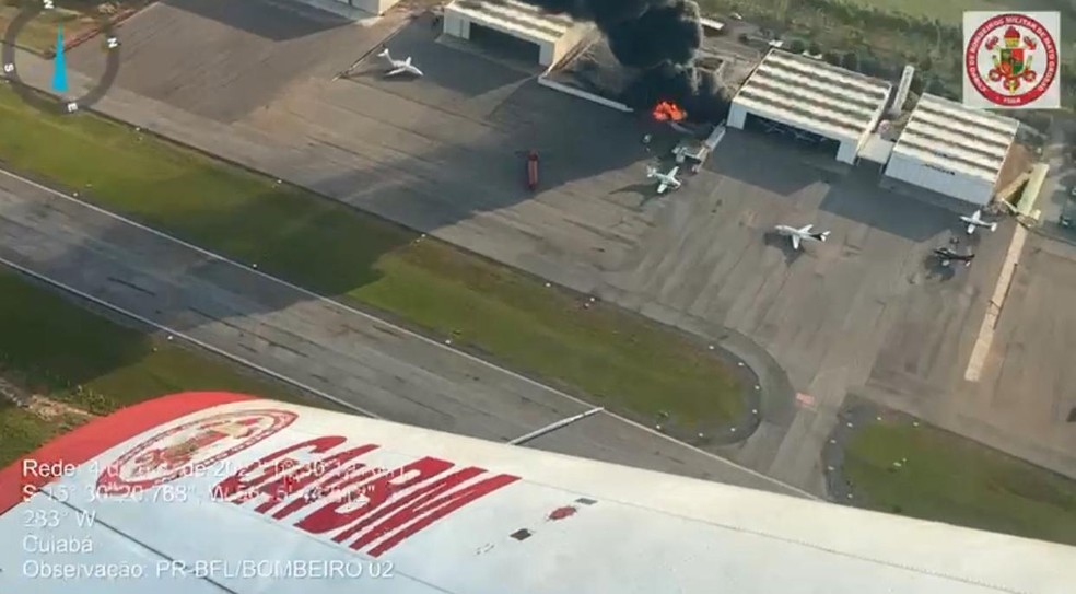 Avião explode em empresa de Cuiabá — Foto: Divulgação