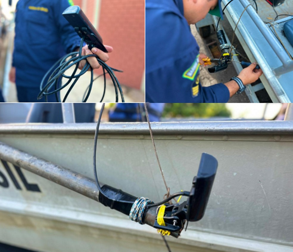 Scanner faz ‘raio‑x’ do fundo do rio e orienta mergulhadores nas buscas. — Foto: Divulgação/SSP-MA