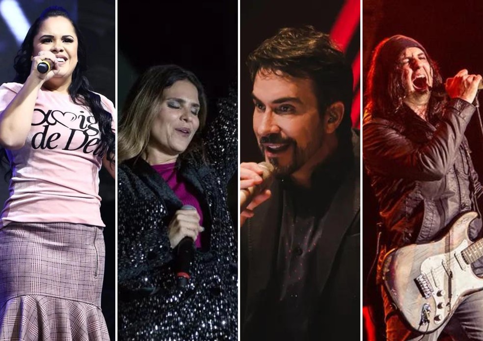 Capital da Fé 2024 terá shows de Cassiane, Aline Barros, Padre Fábio de Melo e Rosa de Saron — Foto: Reprodução/montagem g1