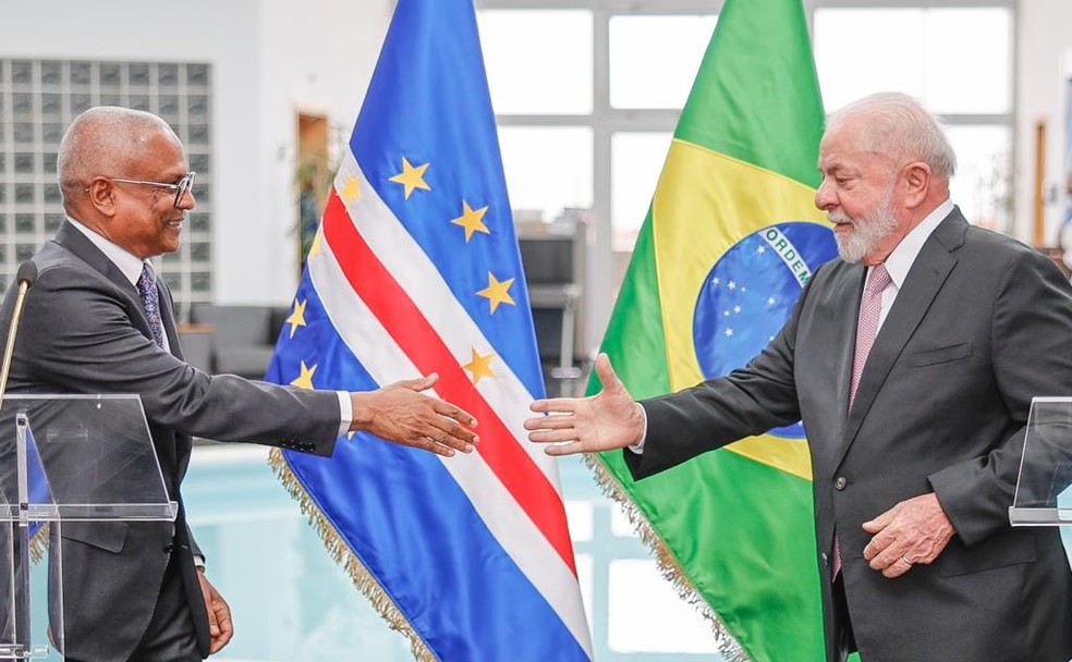 Presidente de Cabo Verde, José Maria Neves, e Lula, em imagem do dia 19 de julho — Foto: Ricardo Stuckert/Presidência da República