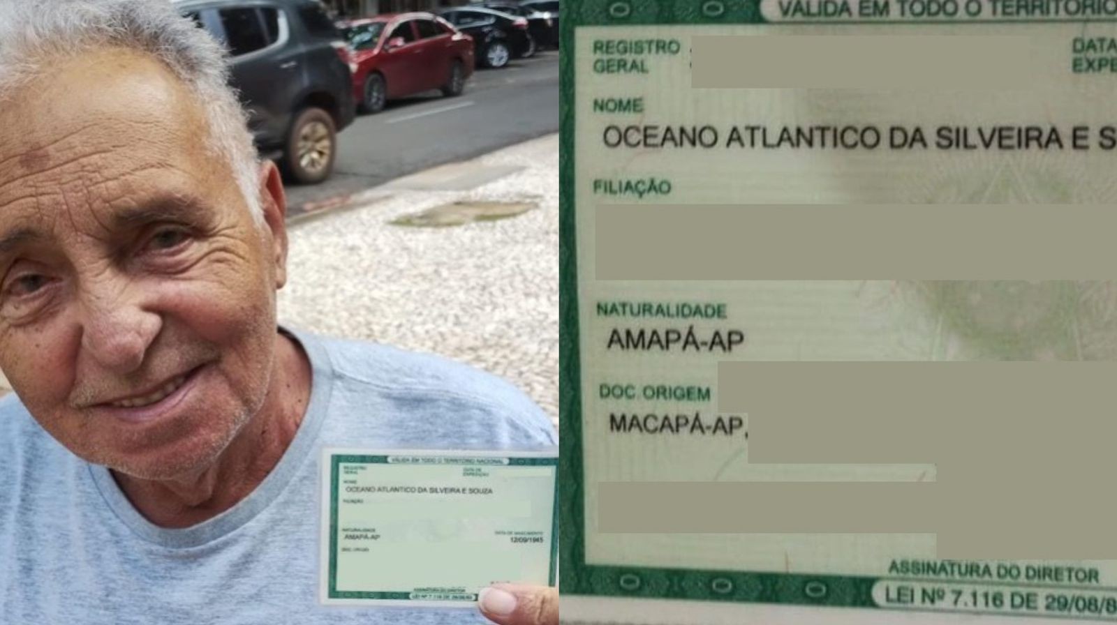 Conheça ‘Oceano Atlântico’, o homem que recebeu nome inusitado após promessa no AP