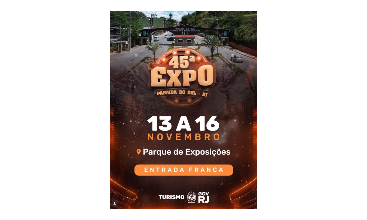 Paraíba do Sul realiza a 45ª edição da Expo a partir desta quinta-feira; confira a programação