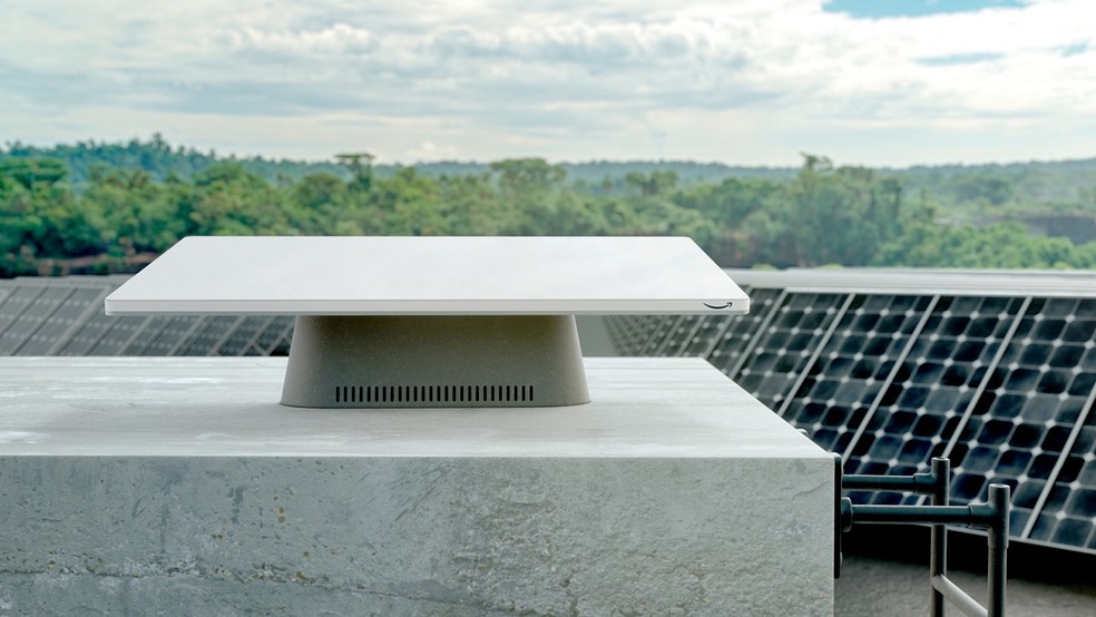 Antena do Projeto Kuiper para fins empresariais e governamentais terá capacidade de até 1 gigabit por segundo (Gbps), segundo a Amazon — Foto: Divulgação/Amazon