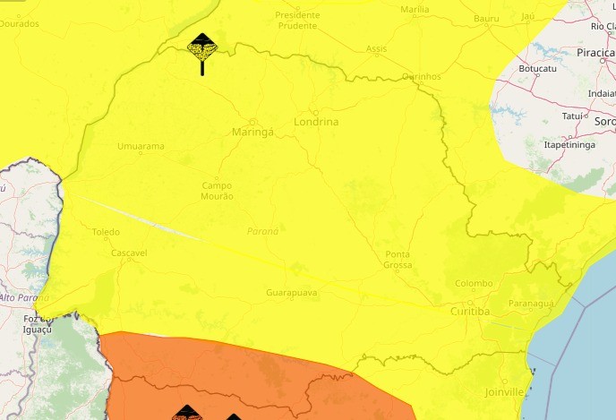 Paraná tem alertas de tempestade para todas as cidades do estado