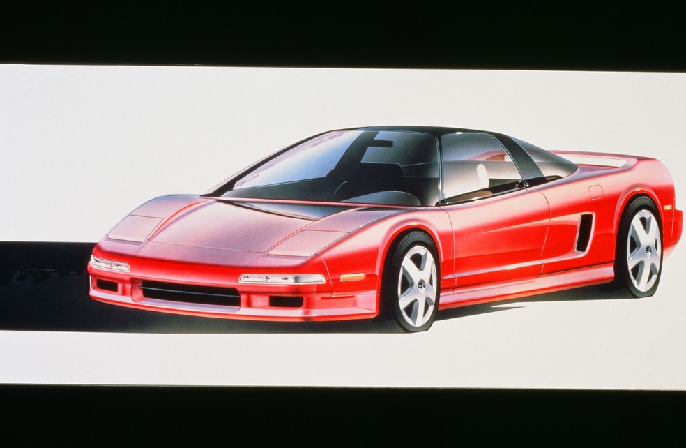 Um dos desenhos dos anos 1980 que deu origem ao Honda NSX. — Foto: Divulgação / Honda
