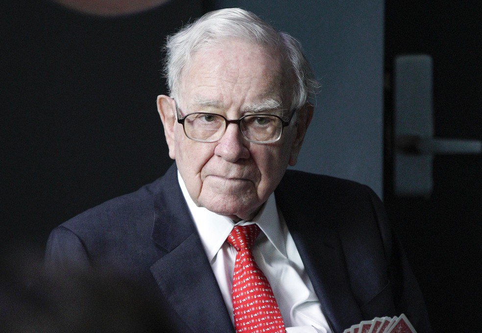 Warren Buffet em Omaha, Nebraska (EUA) no último dia 6 de maio de 2018. — Foto: Nati Harnik / AP
