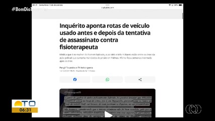 Inquérito mostra rota de veículo usado em tentativa de homicídio contra fisioterapeuta