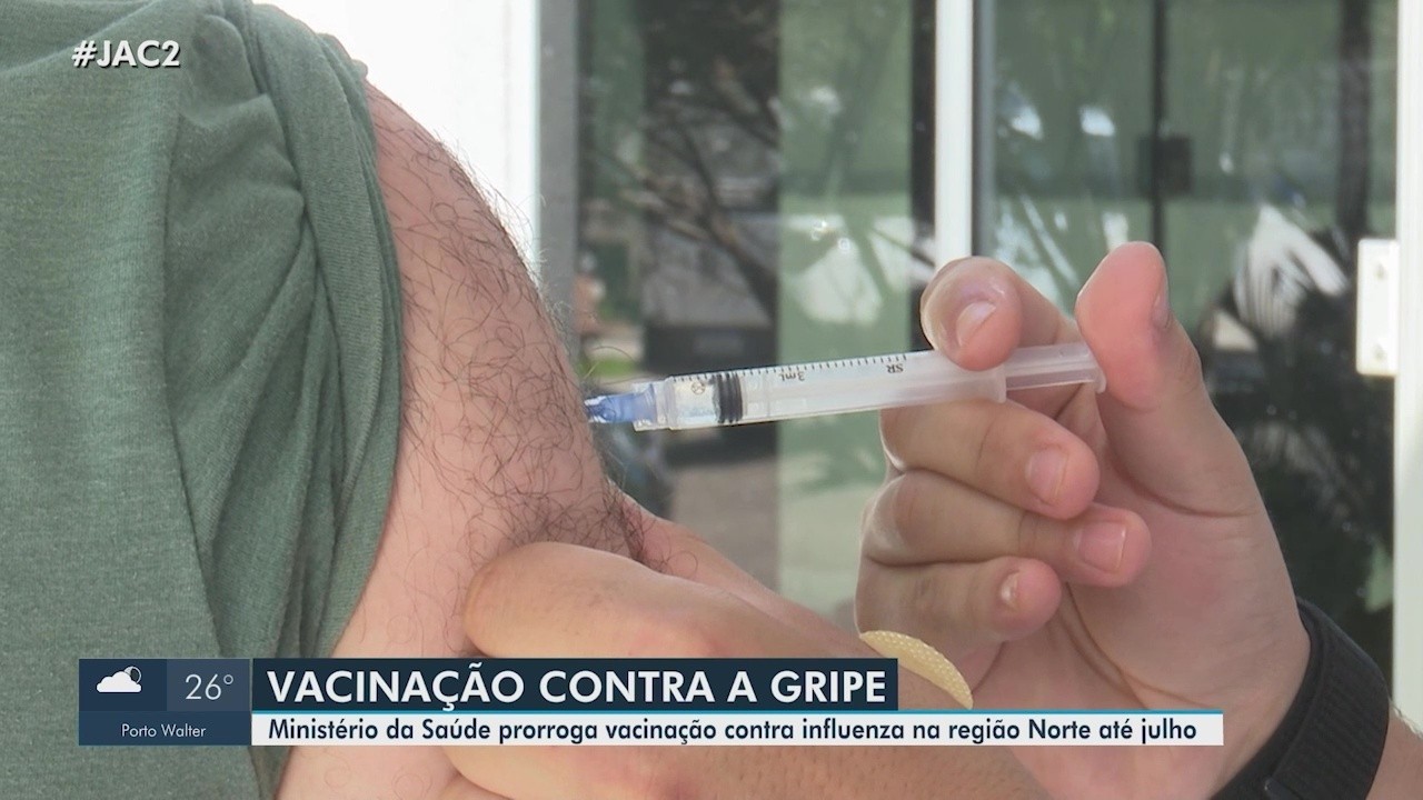 Campanha de imunizaÃ§Ã£o contra a gripe Ã© prorrogada atÃ© julho no Acre, anuncia MinistÃ©rio da SaÃºde