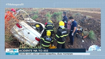 Capotamento na TO-455 deixa duas pessoas mortas e duas feridas próximo a Porto Nacional