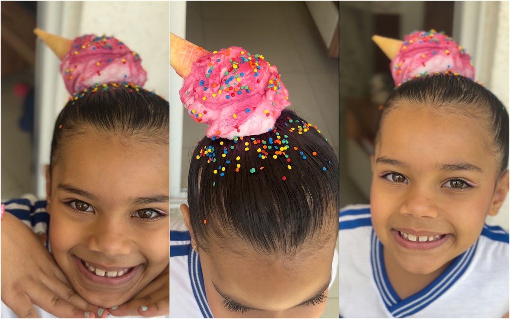 Dia do cabelo maluco: influenciadora faz sucesso na web ao fazer penteado de ‘sorvete’ no cabelo da sobrinha; vídeo