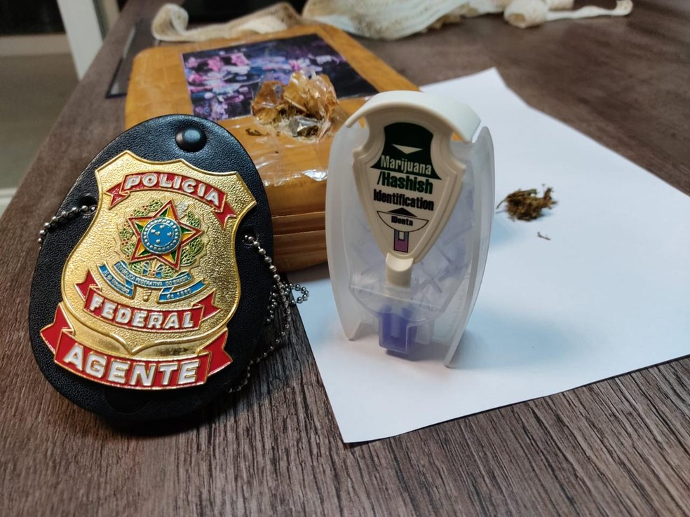 Maconha apreendida com jovem de 25 anos em Viracopos — Foto: Polícia Federal/Arquivo Pessoal