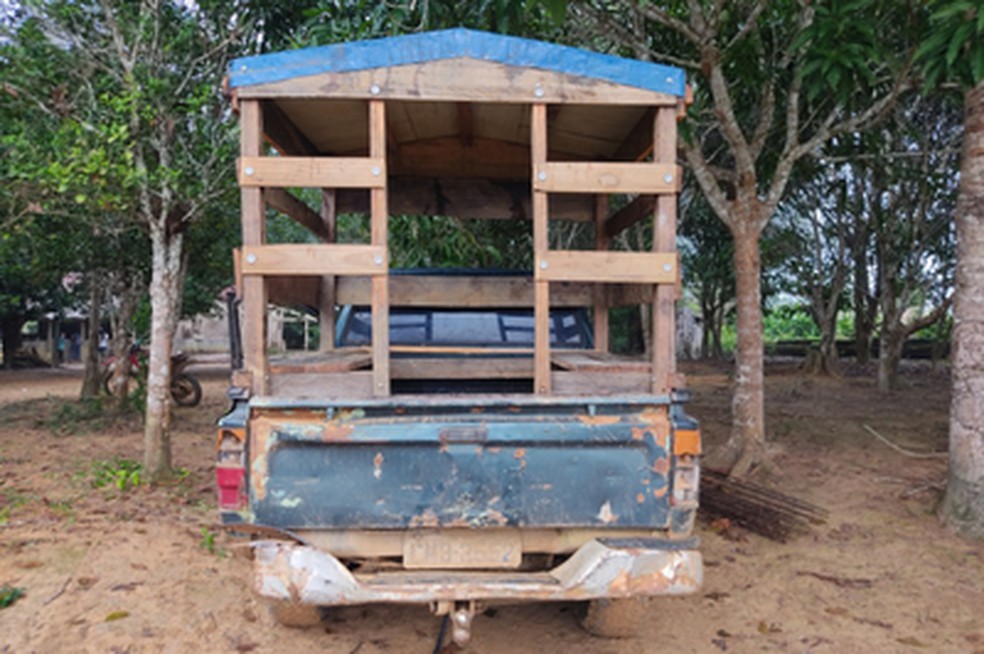 Veículo usado para transportar os estudantes. — Foto: Divulgação