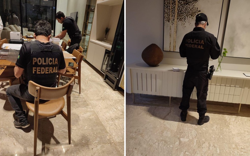 Operação cumpre mandados contra empresários e advogados suspeitos de dar golpe de R$ 40 milhões com fraudes em financiamentos agropecuários em Goiás — Foto: Divulgação/PF-GO