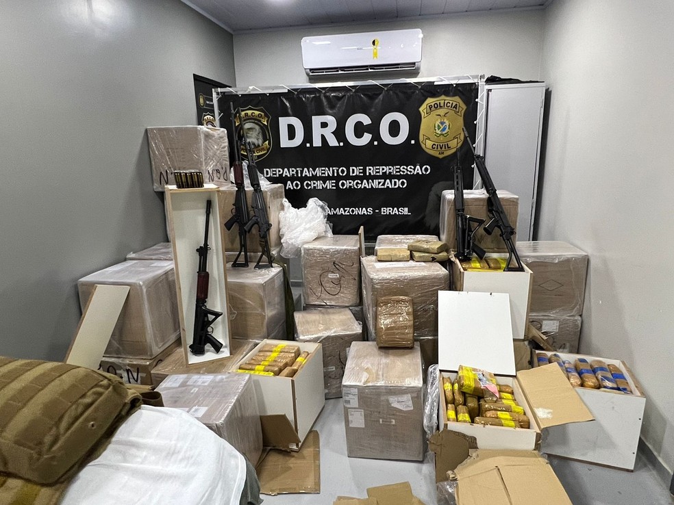 Apreensão de mais de 1,5 tonelada de droga, em Manaus. — Foto: Divulgação 