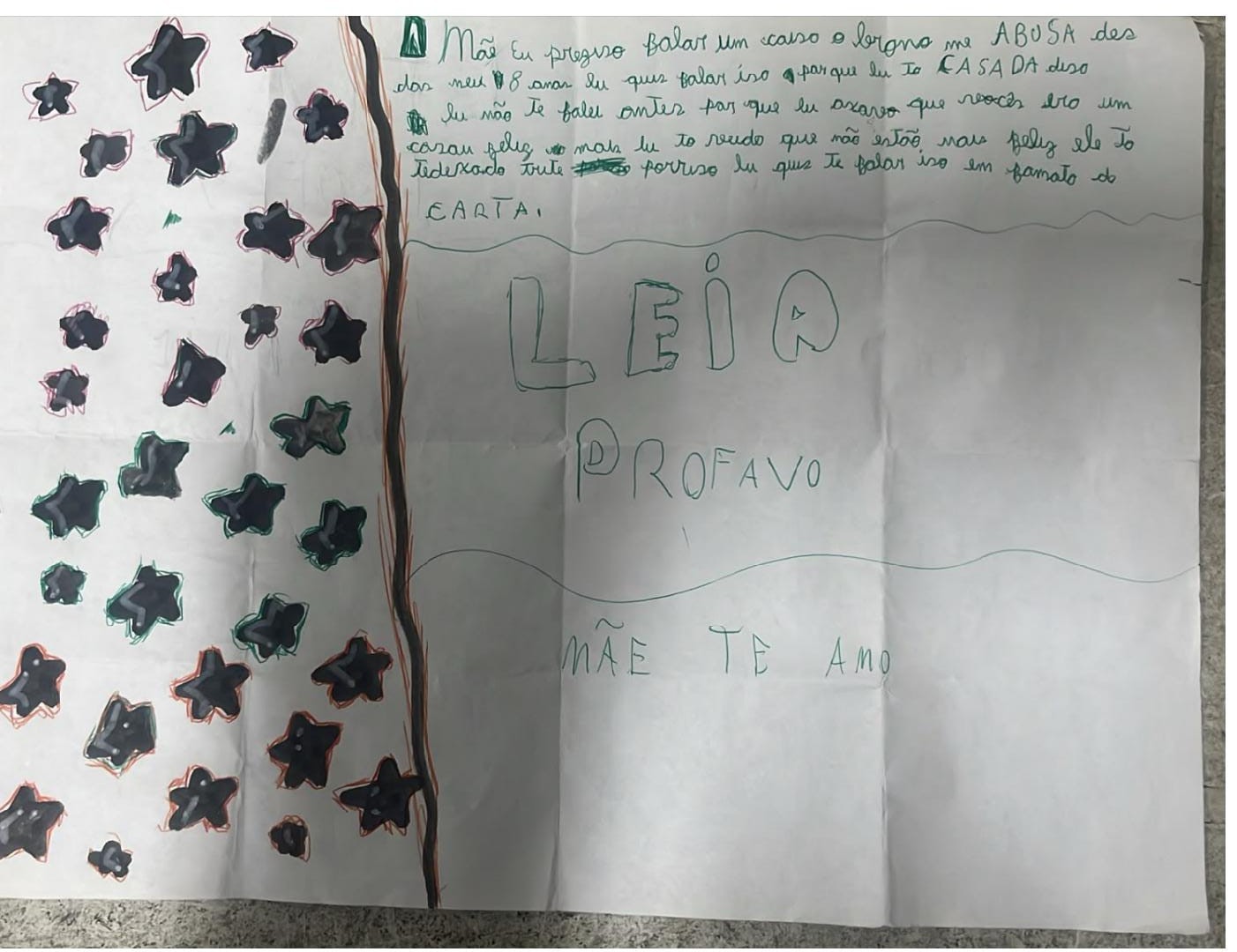 Menina de 10 anos escreve bilhete à mãe para denunciar estupros do padrasto na Grande BH