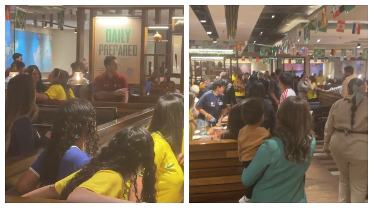Homem saca arma em restaurante de shopping em SP e causa pânico entre clientes durante jogo do Brasil