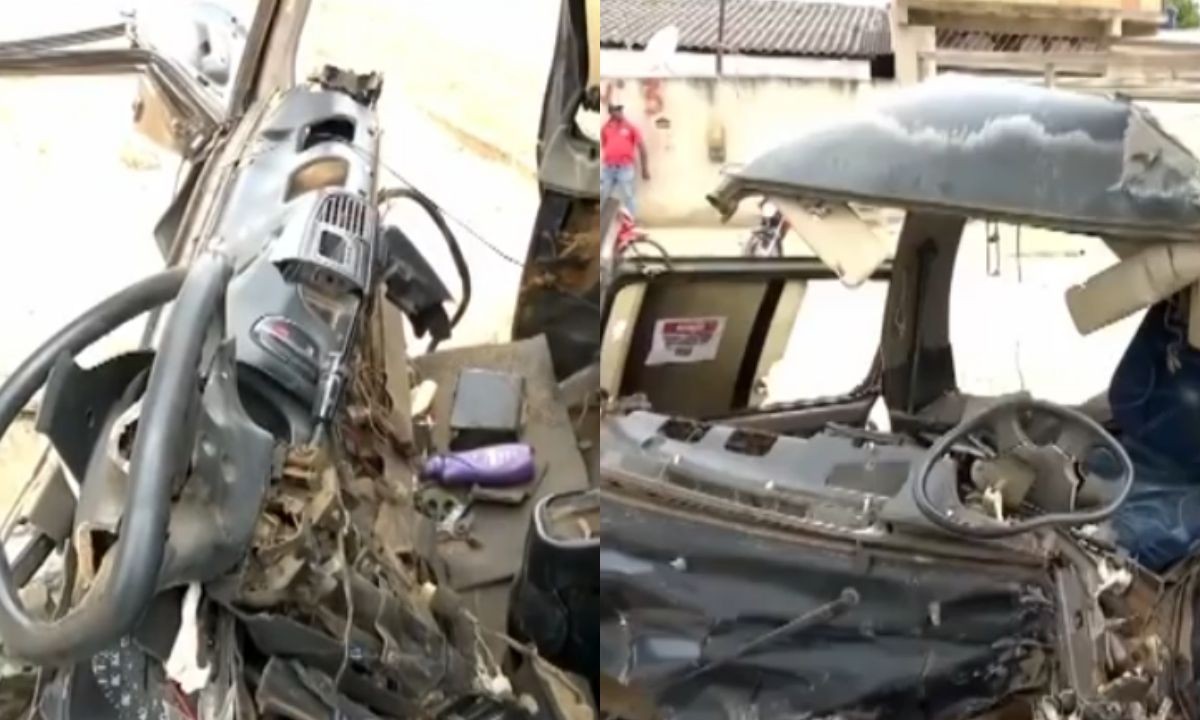 Acidente com van e carro deixa 29 feridos e danifica casa na Bahia; veículo maior ficou irreconhecível 