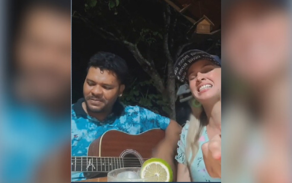 Cantora denuncia ter sido espancada pelo parceiro de dupla sertaneja em Goiânia, Goiás — Foto: Reprodução/TV Anhanguera