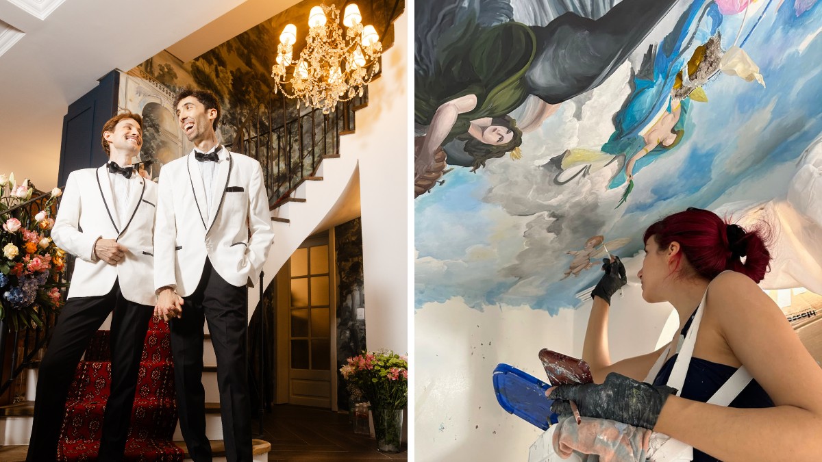 Pinturas no teto, garimpo em leilões e peças antigas: veja fotos de detalhes de casa inspirada em 'château francês' no RS