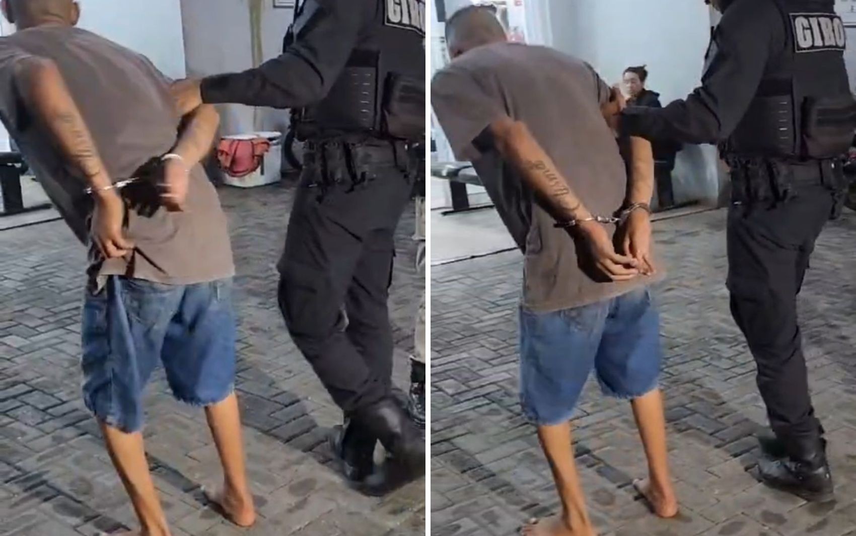 Traficante pula do 2º andar de sobrado para fugir da polícia e sai mancando, diz PM; vídeo