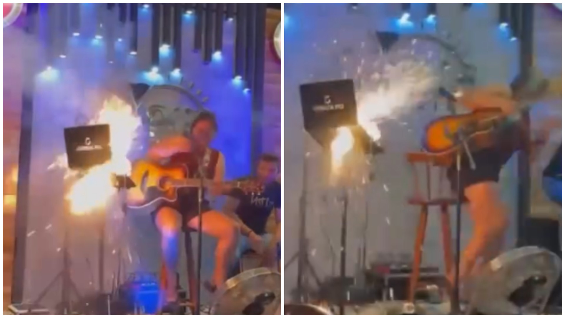 Notebook pega fogo durante show, explode e assusta cantora; vídeo