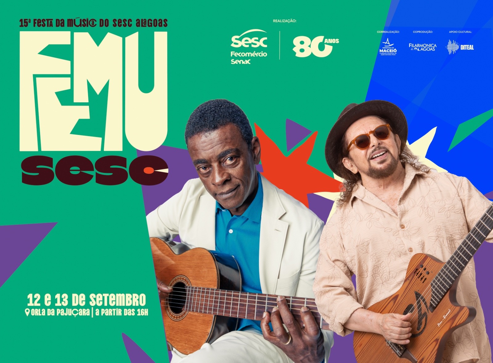 Seu Jorge e Geraldo Azevedo fazem shows gratuitos em Maceió