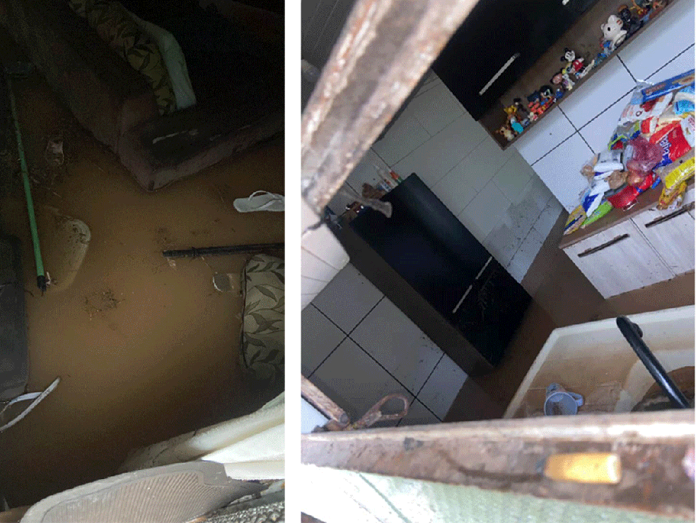 Moradores ficaram ilhados e tiveram prejuízos com água que invadiu imóveis em Ribeirão Pires — Foto: Divulgação/Portal Ribeirão Pires 24 horas