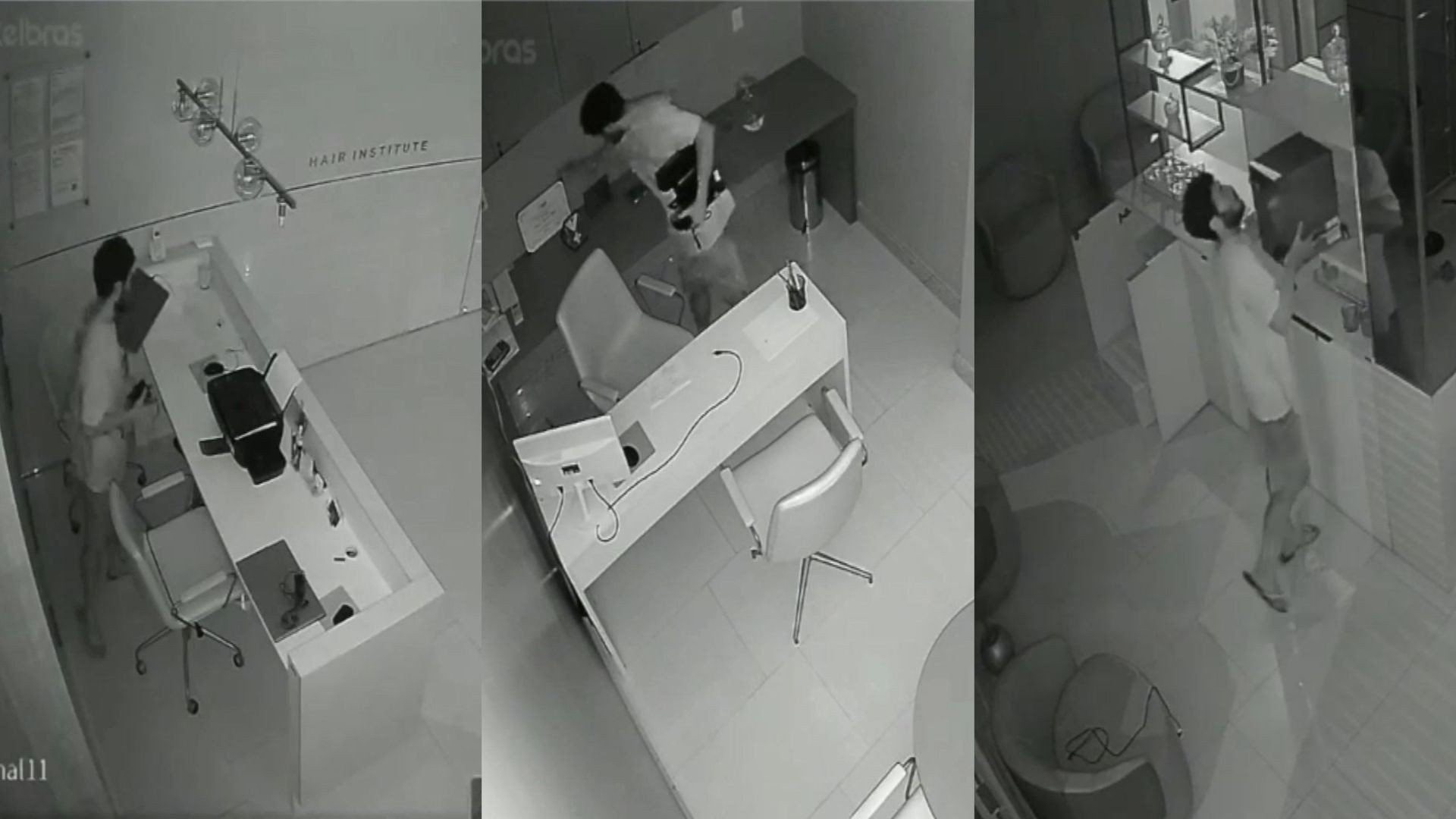 VÍDEO: Homem invade clínica com 19 câmeras, furta eletrônicos e é preso menos de uma hora depois em Vitória