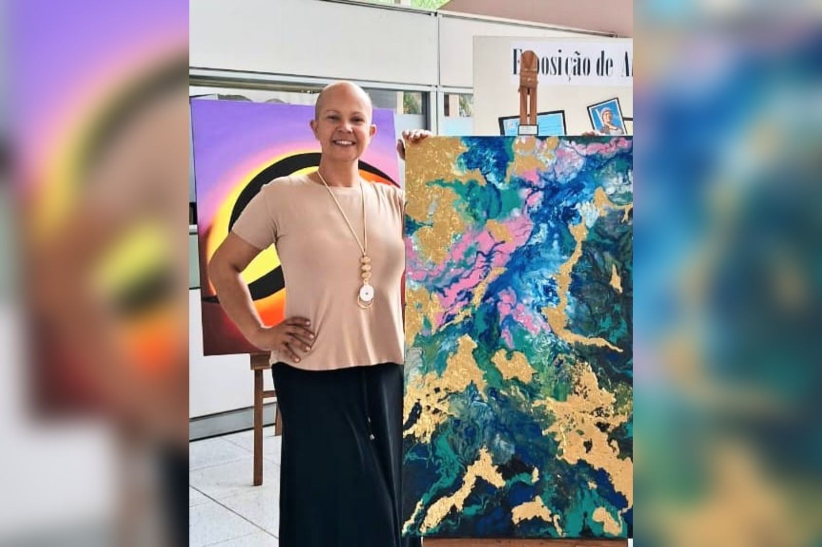 Mulher com câncer de mama encontra na pintura uma maneira de enfrentar a doença e monta 1ª exposição em Sorocaba: 'Mudou tudo'