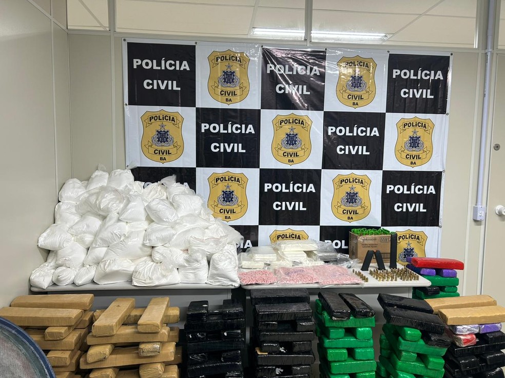 Juntas, drogas somam quase 1 tonelada — Foto: Divulgação/Polícia Civil