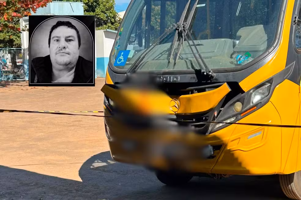 Servidor público morre atropelado ao tentar segurar micro-ônibus sem freio em Ribeirão dos Índios (SP) — Foto: Reprodução