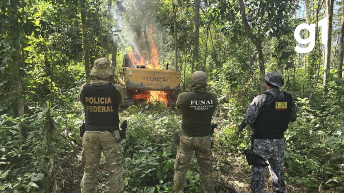 Polícia combate extração de ouro em garimpo ilegal pela 3ª vez em menos de 3 meses em terra indígena de MT