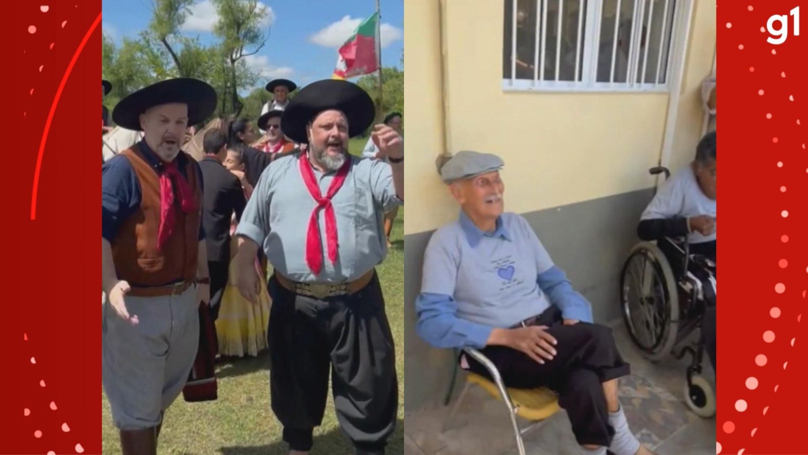 César Oliveira & Rogério Melo emocionam idosos em asilo de Alegrete