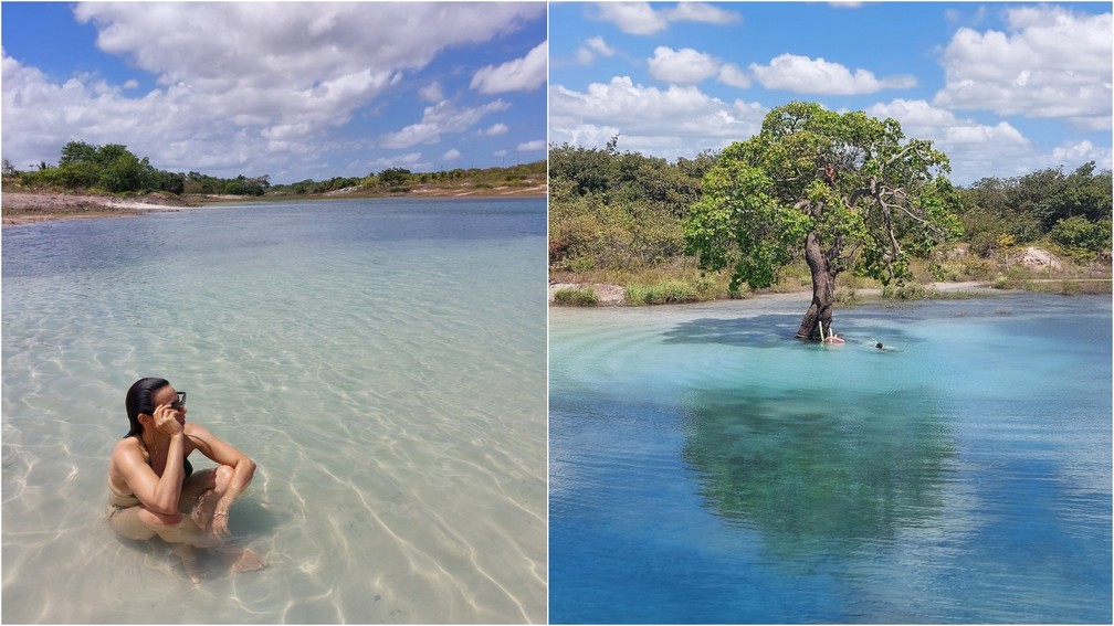 Lagoa do Videl atrai turistas em busca de cenário paradisíaco no litoral do Ceará — Foto: Adilson Soares/Calango Azul Passeios/Divulgação