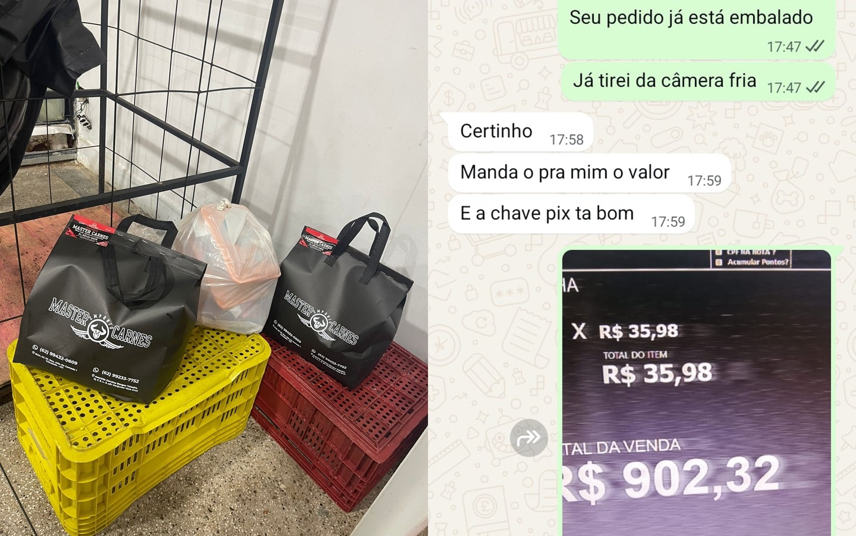'Clientes' fazem Pix falso para açougue e recebem ossos, pelancas e pedras no lugar de carne