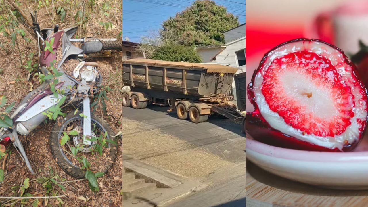 Você viu? Moto roubada achada após 8 anos, carreta atinge casa por erro de manobra e o sucesso do morango do amor