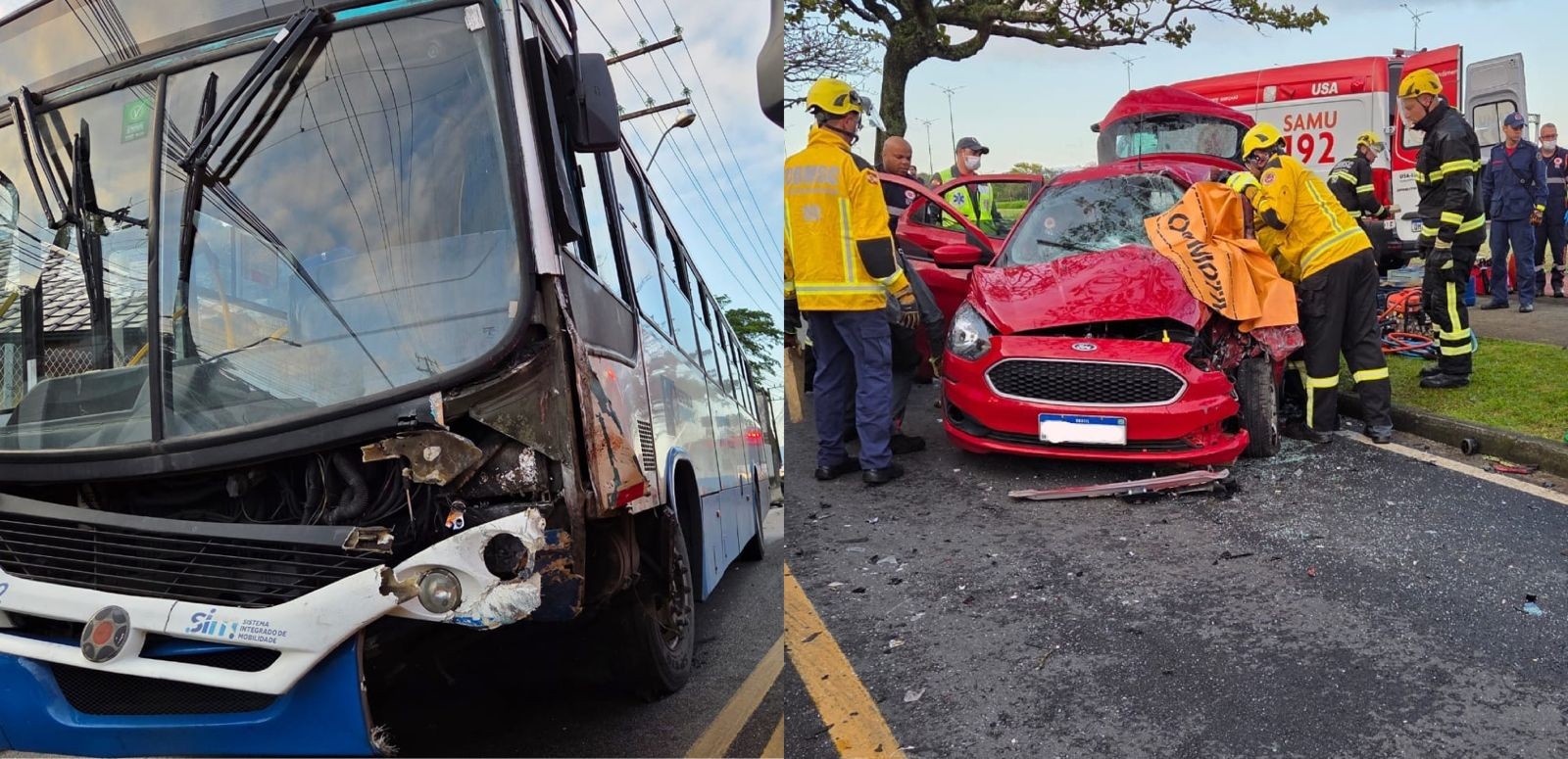 Acidente entre ônibus e carro deixa dois mortos e dois feridos em Florianópolis