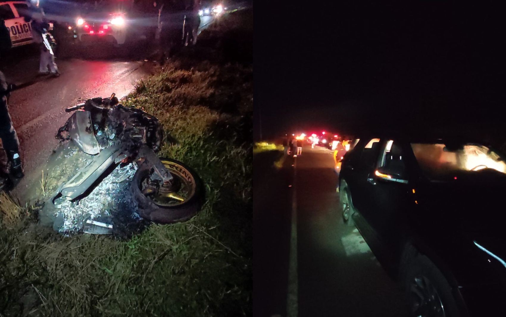 Motociclista morre em acidente envolvendo carro e um animal na pista em Nossa Senhora das Dores