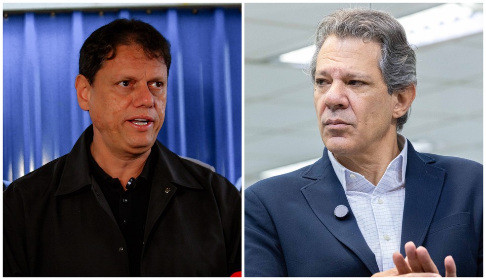 Tarcísio de Freitas e Fernando Haddad, candidatos ao governo de SP — Foto: LUIZ RODRIGUES/ATO PRESS/ESTADÃO CONTEÚDO/DANIEL TEIXEIRA/ESTADÃO CONTEÚDO/ESTADÃO CONTEÚDO