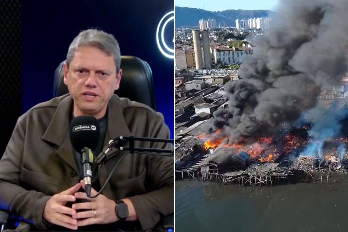Tarcísio manda construir moradias a famílias desabrigadas por incêndio na maior favela sobre palafitas do país