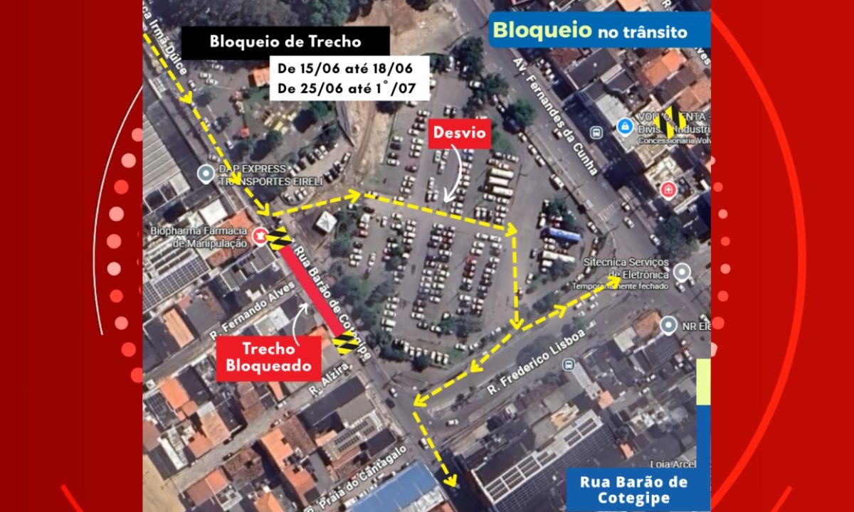 Obra causa interdição em rua da Cidade Baixa de Salvador; confira mudanças