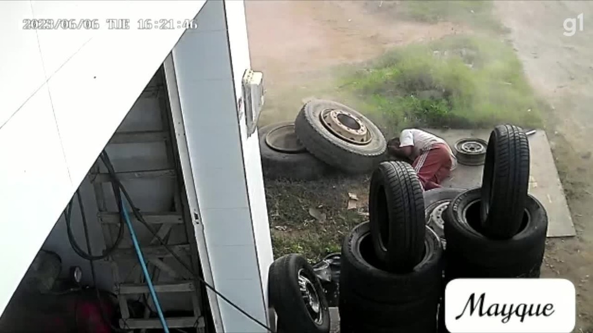 VÍDEO: Borracheiro fica ferido após explosão de pneu em Brejo da Madre de Deus